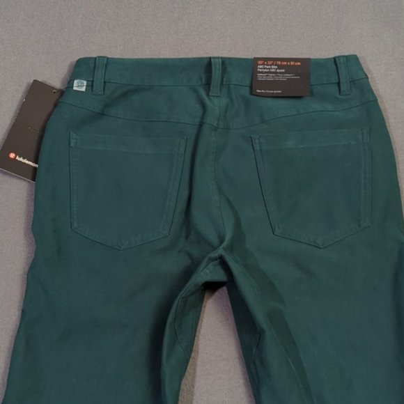 Lululemon Pants Men's 30x32 Green ABC Pant Slim Utilitech Performance Casual NWT - Picture 3 of 13